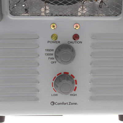 Comfort Zone Compact Electric Utility Space Heater Personal Fan, Gray (Used)