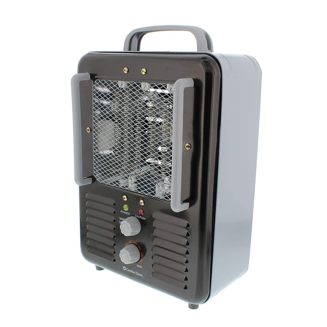 Comfort Zone Compact Electric Utility Space Heater Personal Fan, Black (Used) - VMInnovations