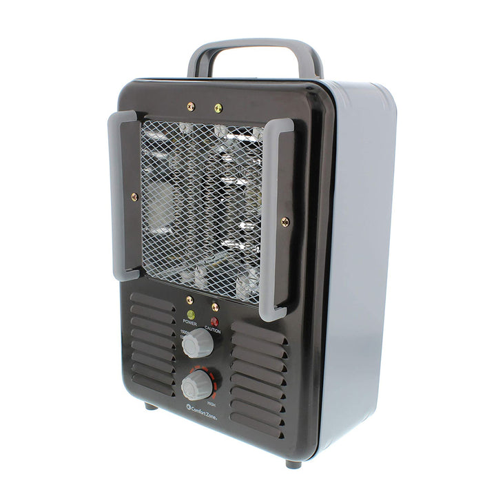 Comfort Zone Compact Electric Utility Space Heater Personal Fan, Black (Used) - VMInnovations