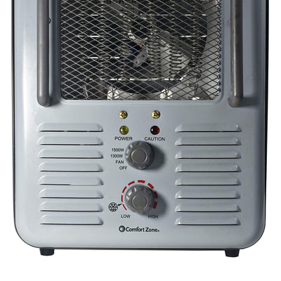 Comfort Zone Electric Utility Convection Space Heater Fan, Gray (For Parts)