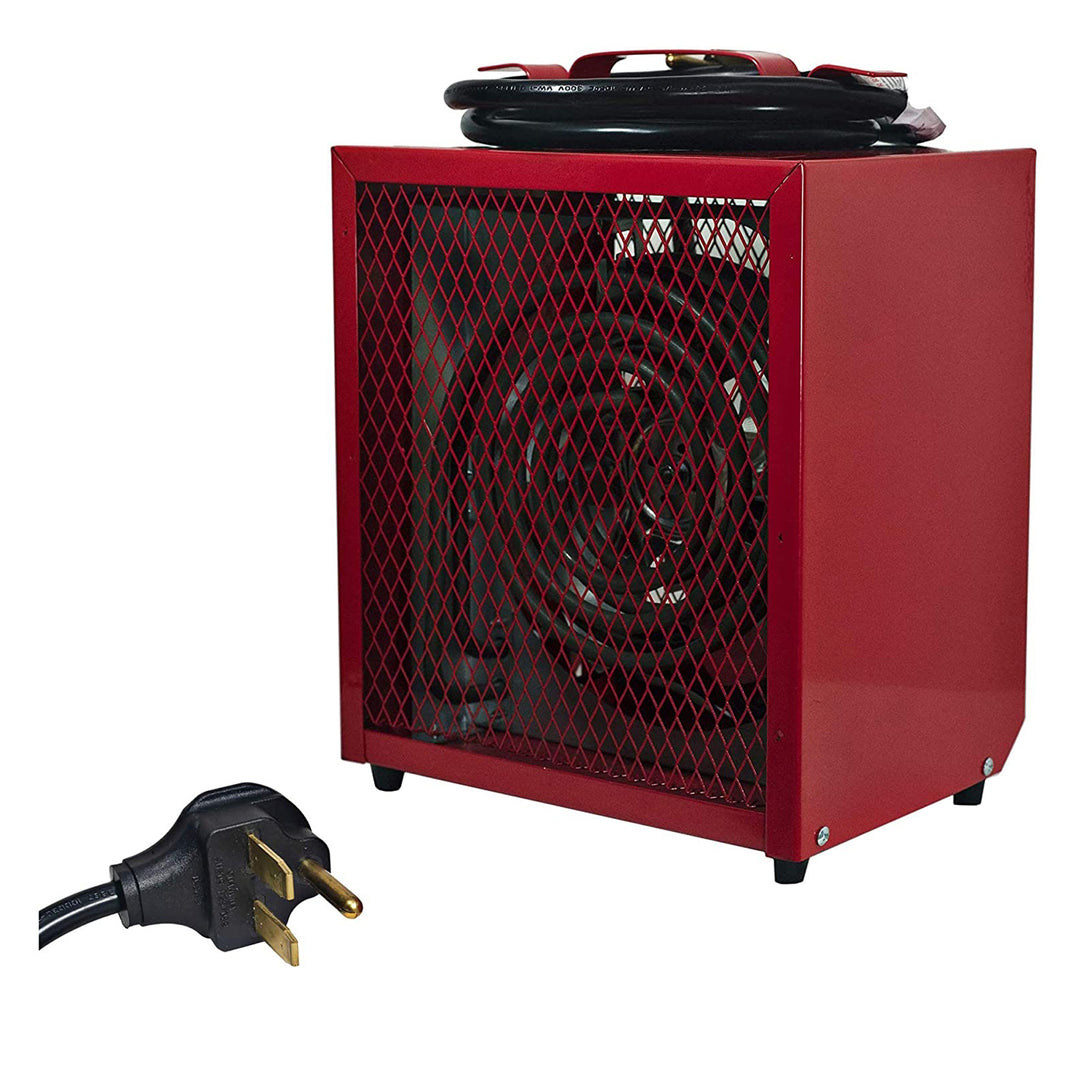 Comfort Zone Large Fan Forced Industrial Workshop Space Heater, Red (For Parts)