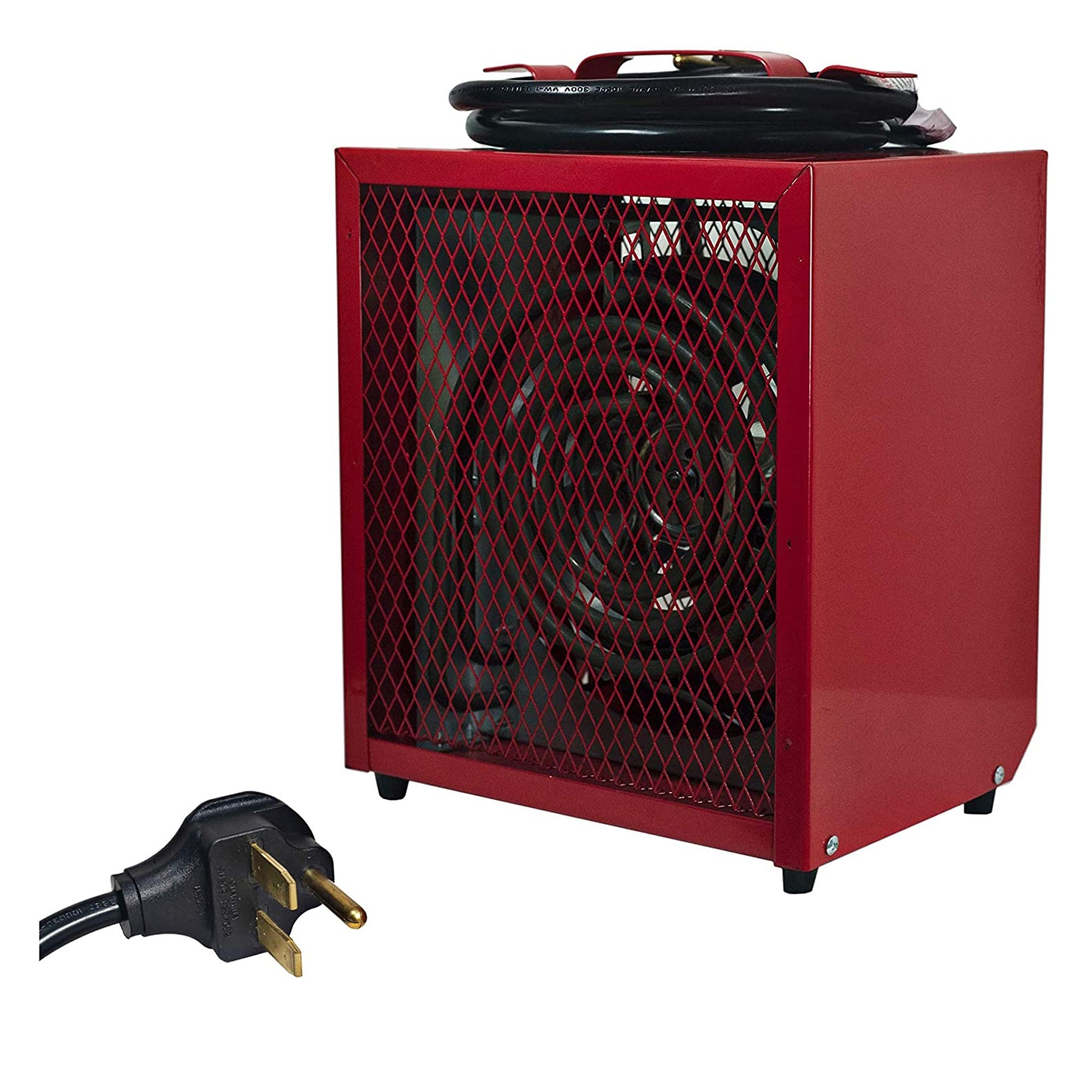 Comfort Zone Large Fan Forced Industrial Workshop Space Heater, Red (Open Box)