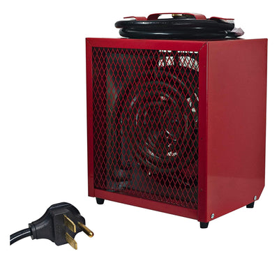 Comfort Zone Large Fan Forced Industrial Workshop Space Heater, Red (Open Box)