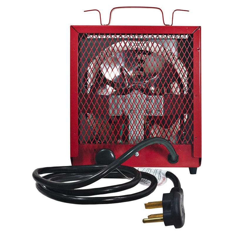 Comfort Zone Large Fan Forced Industrial Workshop Space Heater, Red (For Parts)