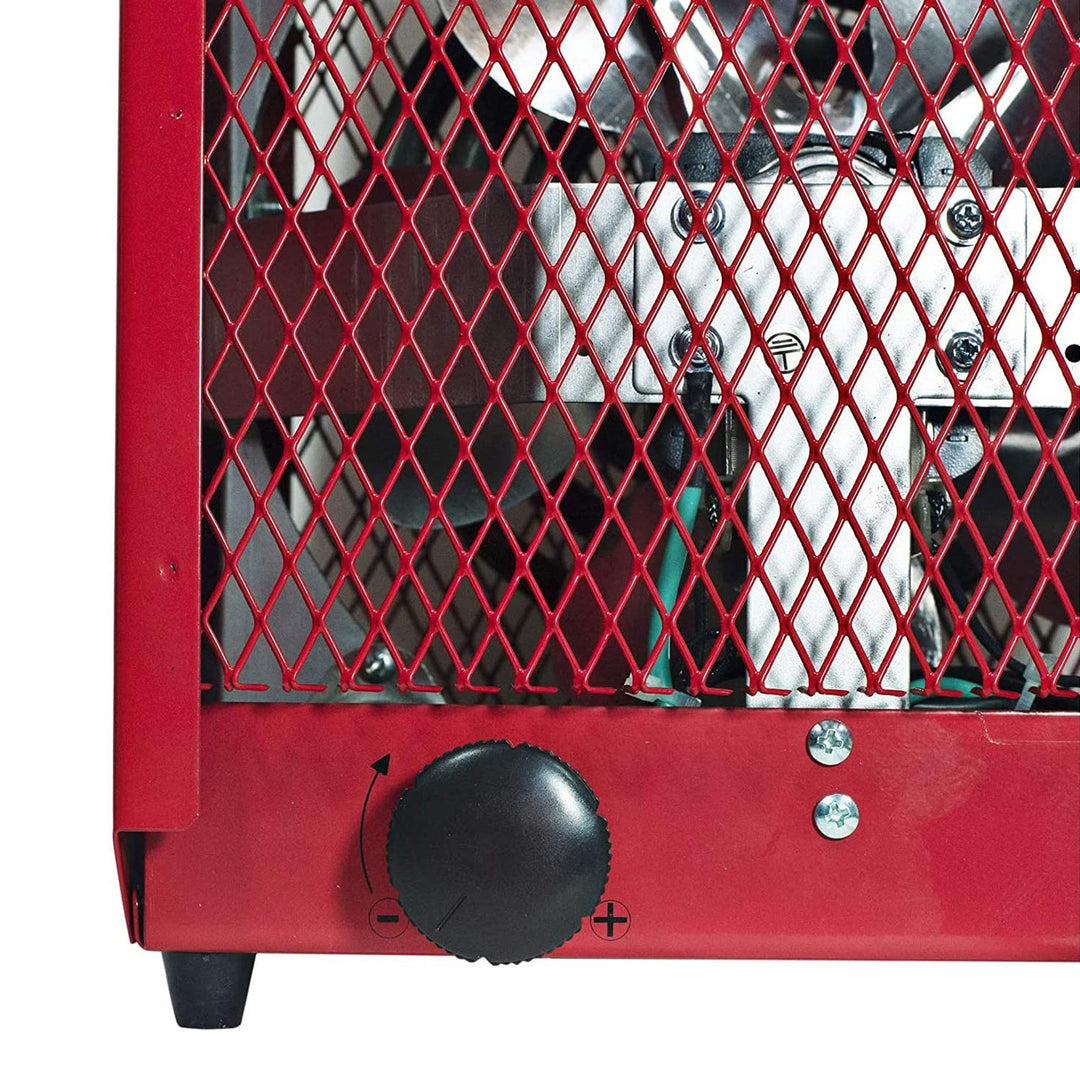 Comfort Zone Large Fan Forced Industrial Workshop Space Heater, Red (For Parts)