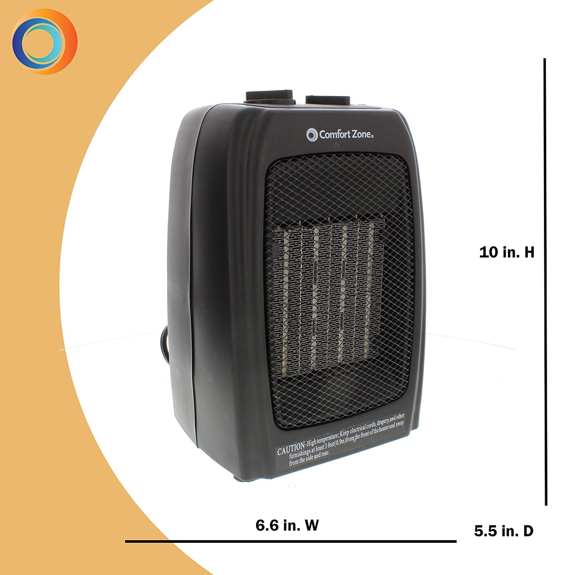 Comfort Zone Portable Electric Ceramic Fan Forced Personal Space Heater (Used) - VMInnovations
