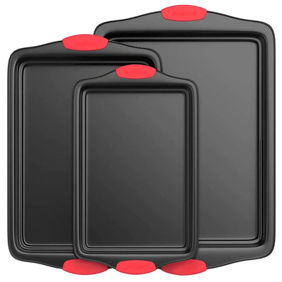 Kitchen Deluxe Oven Non Stick Gray Carbon Steel 3 Piece Bakeware Set (Open Box) - VMInnovations