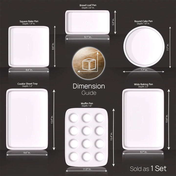 NutriChef 6 Piece Non Stick Kitchen Oven Ceramic Baking Pan Set, Green(Open Box) - VMInnovations