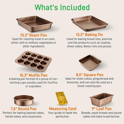 NutriChef Nonstick Cooking Cookware Pots and Pans, 20 Pc Set, Bronze (Open Box) - VMInnovations