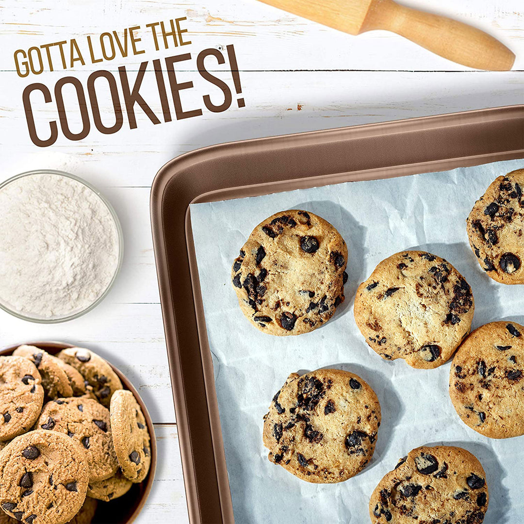 NutriChef Nonstick Cooking Cookware Pots and Pans, 20 Pc Set, Bronze (Open Box) - VMInnovations