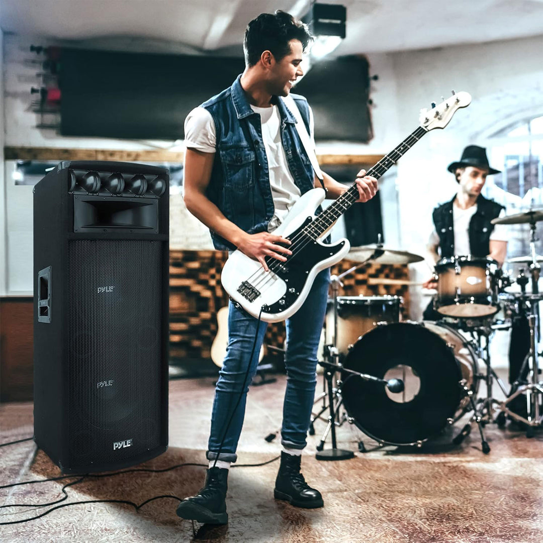 Pyle 1600W Outdoor 7 Way PA Loud-Speaker Cabinet w/ Dual 12" Woofers (Open Box) - VMInnovations