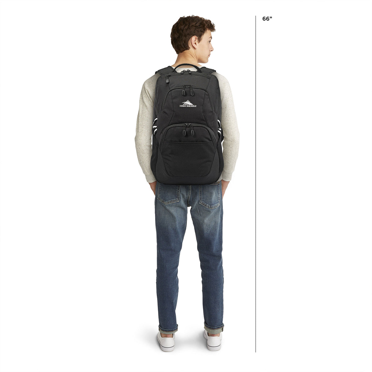 High Sierra Swoop Backpack, for Laptop, Fits Most 17” Laptops, 30L, Black
