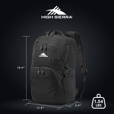 High Sierra Swoop SG Backpack with Laptop Drop Protection Pocket, Blk (Open Box) - VMInnovations