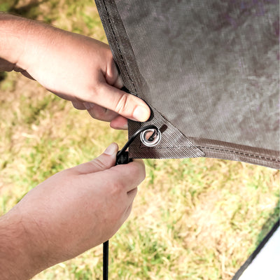 Camco 10FT Front Sun Block Panel for RV Camper Shade, Brown (Open Box) - VMInnovations