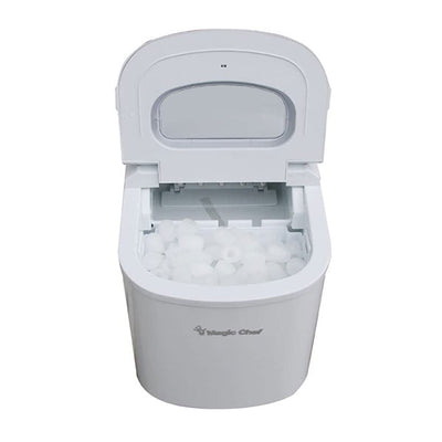 Magic Chef Portable Countertop 27 Pound Ice Cube Maker Machine, White (Used)