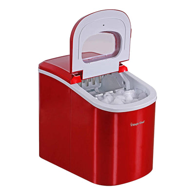 Magic Chef Portable Countertop 27lb Ice Maker Machine, Stainless Steel (Damaged)