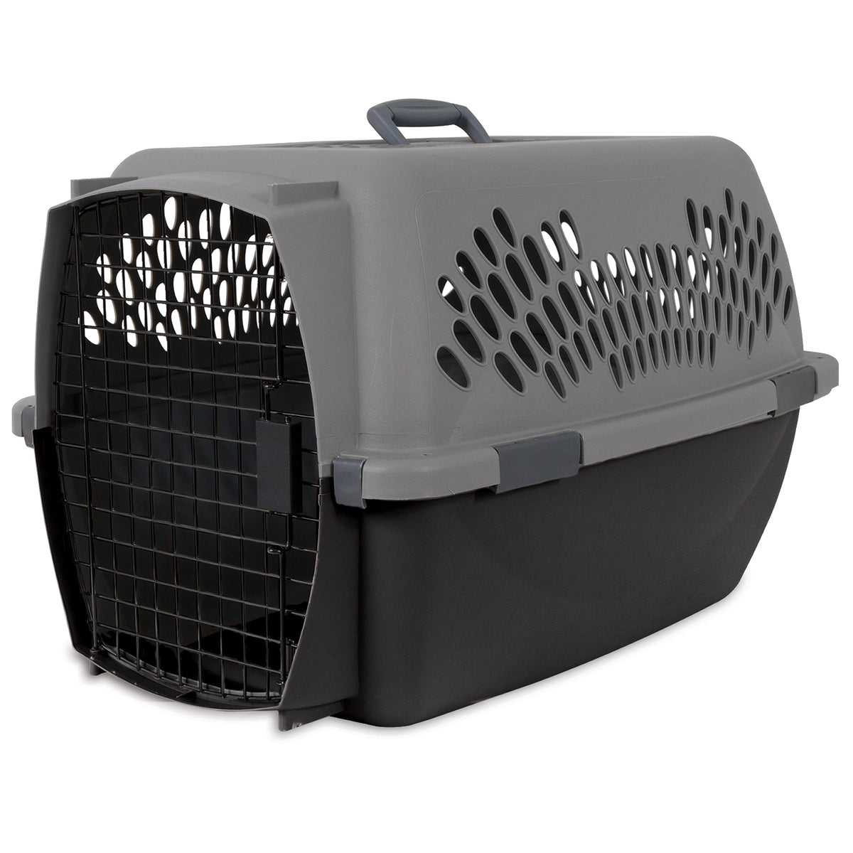 Aspen Pet Porter 26 Inch Hard Sided Travel Crate Carrier Kennel, Black and Gray
