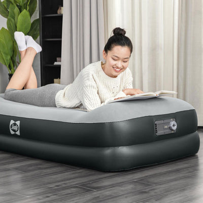 Sealy 94051E-BW 16 Inch Inflatable Mattress Twin Airbed w/ Built-In AC Air Pump (For Parts)