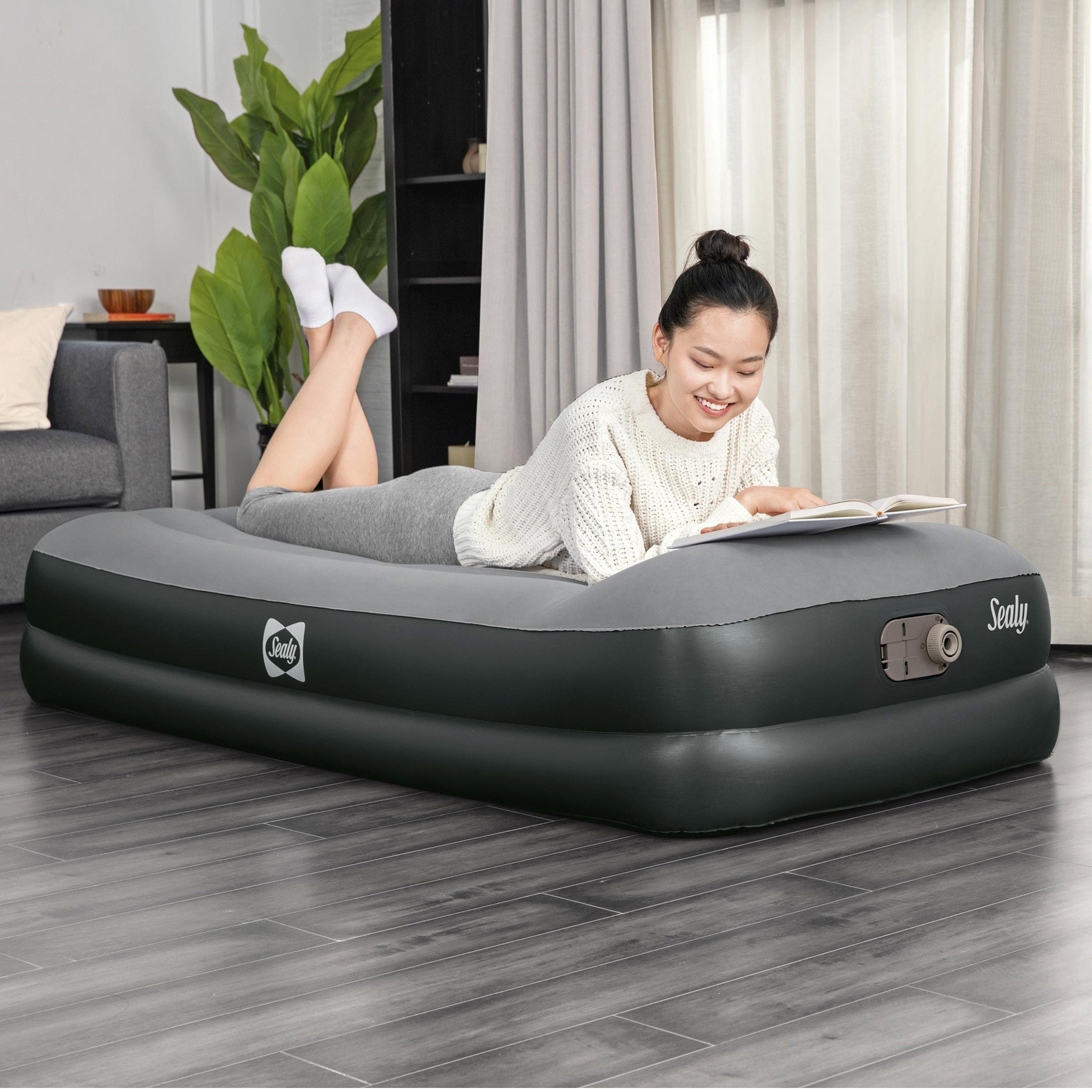 Sealy Tritech 16 Inch Air Mattress Bed 2 Person with Built-In AC Pump, 2 Pack