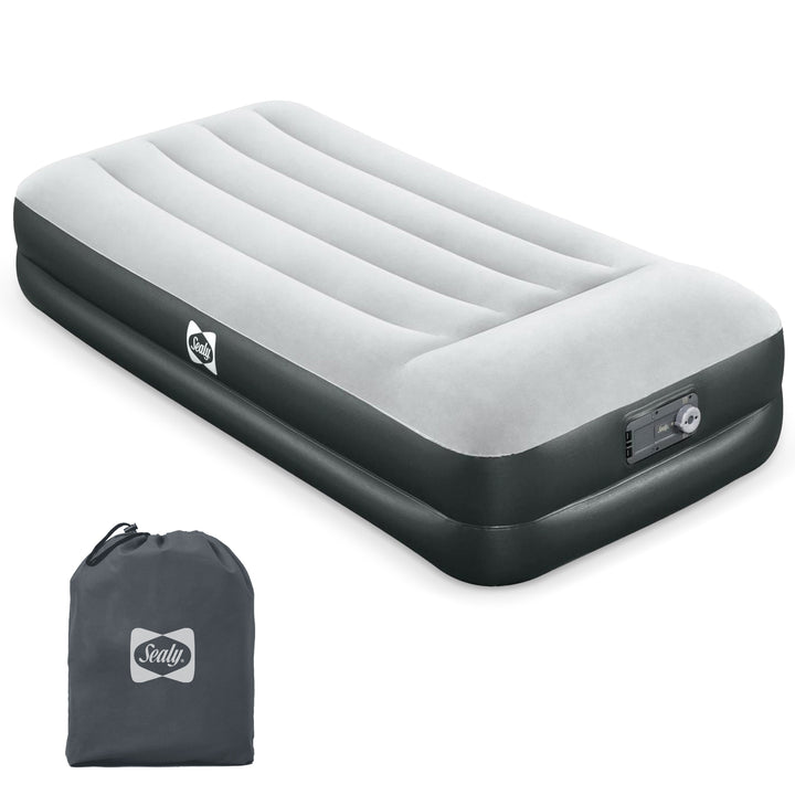 Sealy 16 Inch Inflatable Mattress Twin Airbed w/ Built-In AC Air Pump (Open Box)