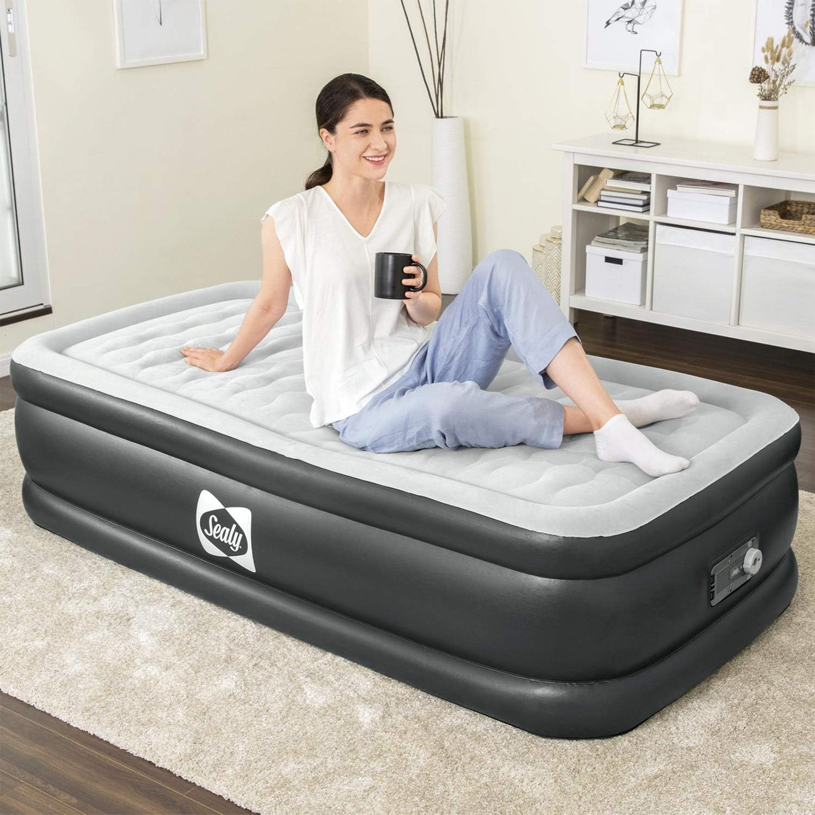 Sealy Tritech 20 Inch Inflatable Mattress Twin Airbed w/ Built-In Pump (Used) - VMInnovations