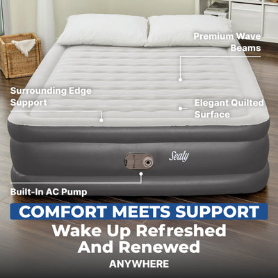 Sealy Tritech 20 Inch Built-In Pump Inflatable Mattress Queen Airbed (Open Box) - VMInnovations