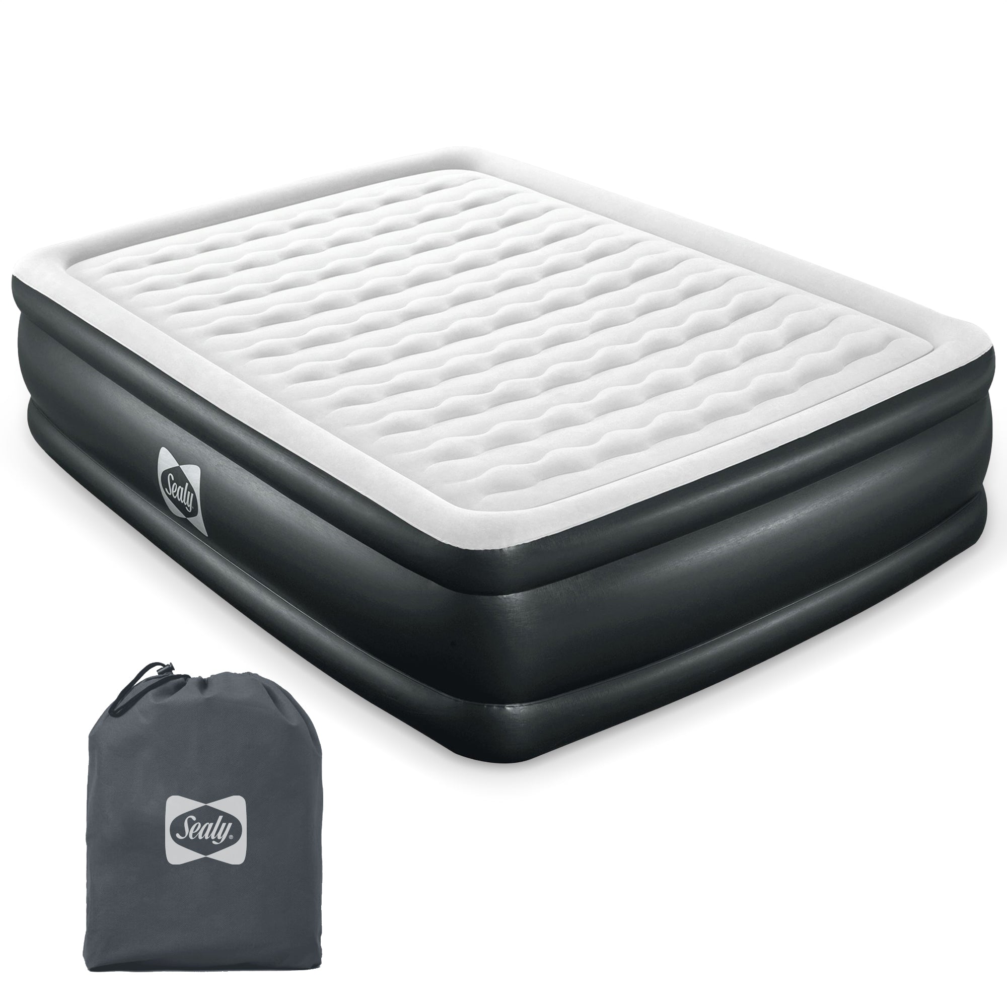 Sealy 94056E-BW Tritech 20 Inch Built-In Pump Inflatable Mattress Queen Airbed (For Parts)