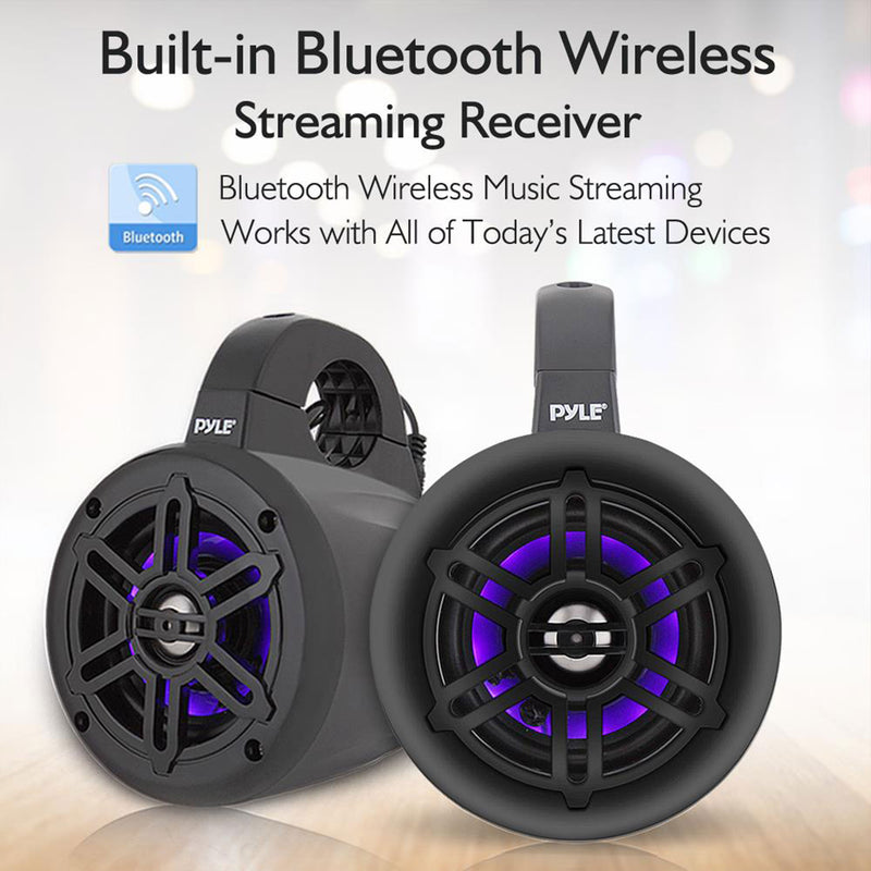 Pyle 4 Inch 300 Watt Bluetooth Marine Tower Speaker System, Pair (For Parts)