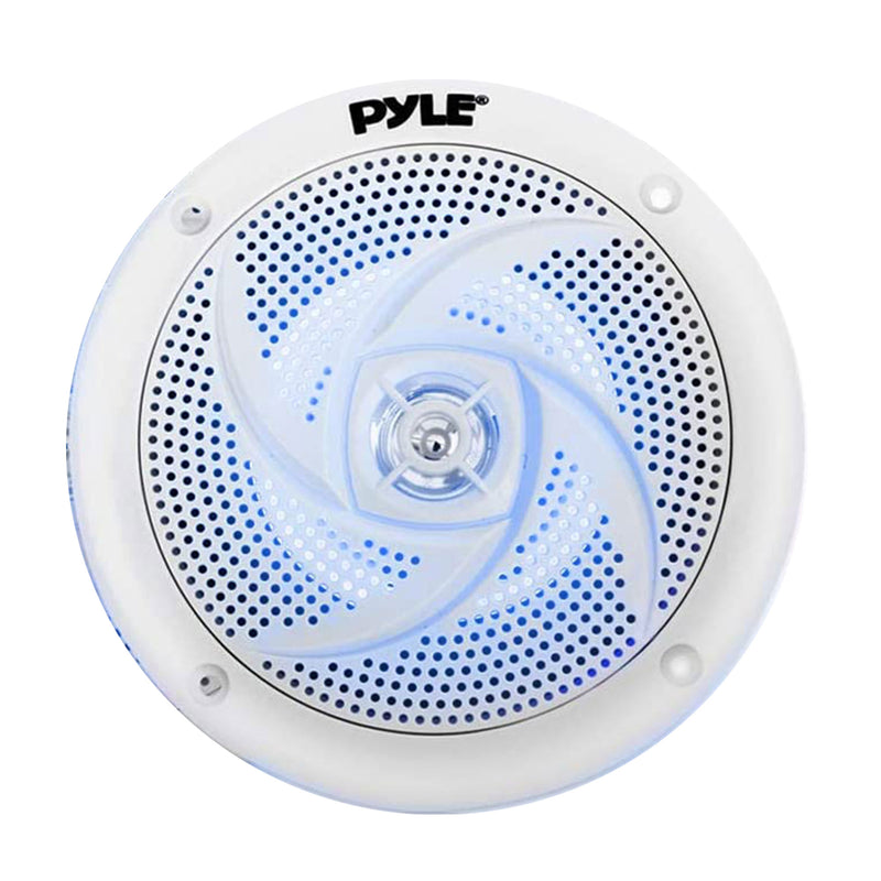 Pyle PLMRS53WL 5.25 Inch Waterproof Low Profile Marine Speakers, White (2 Pack)