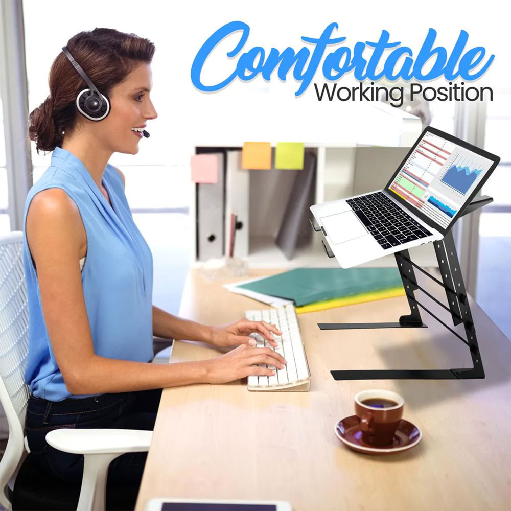 Pyle PLPTS38 Portable Adjustable Dual Device DJ Laptop Stand Workstation (Used) - VMInnovations
