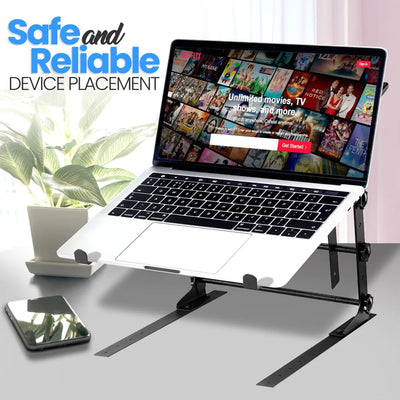 Pyle PLPTS38 Portable Adjustable Dual Device Laptop Stand Workstation (4 Pack)