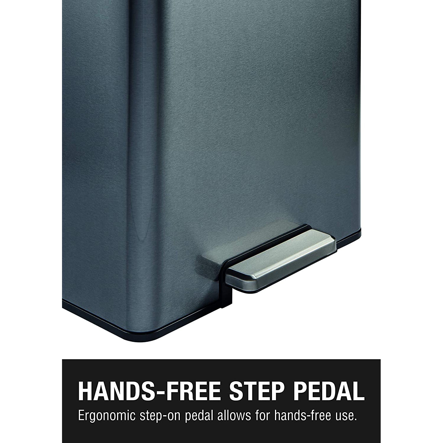 Rubbermaid 12 Gal Stainless Steel Metal Step Garbage Trash Can, Charcoal (Used) - VMInnovations