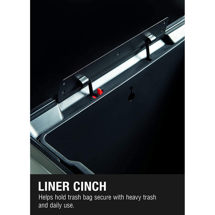 Rubbermaid 12 Gallon Stainless Steel Metal Step Garbage Bin Trash Can, Charcoal - VMInnovations