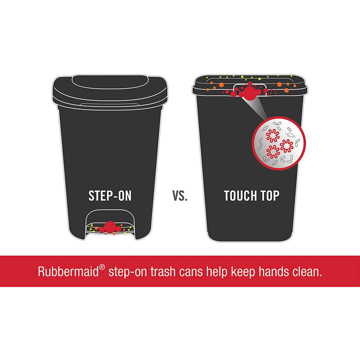 Rubbermaid 12 Gal Stainless Steel Metal Step Garbage Trash Can, Charcoal (Used) - VMInnovations