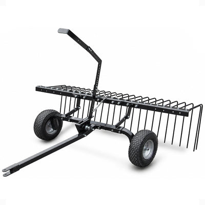 Yard Tuff 72" Pine Straw ATV Tow Landscape Rake w/Wheels & Handle (For Parts)