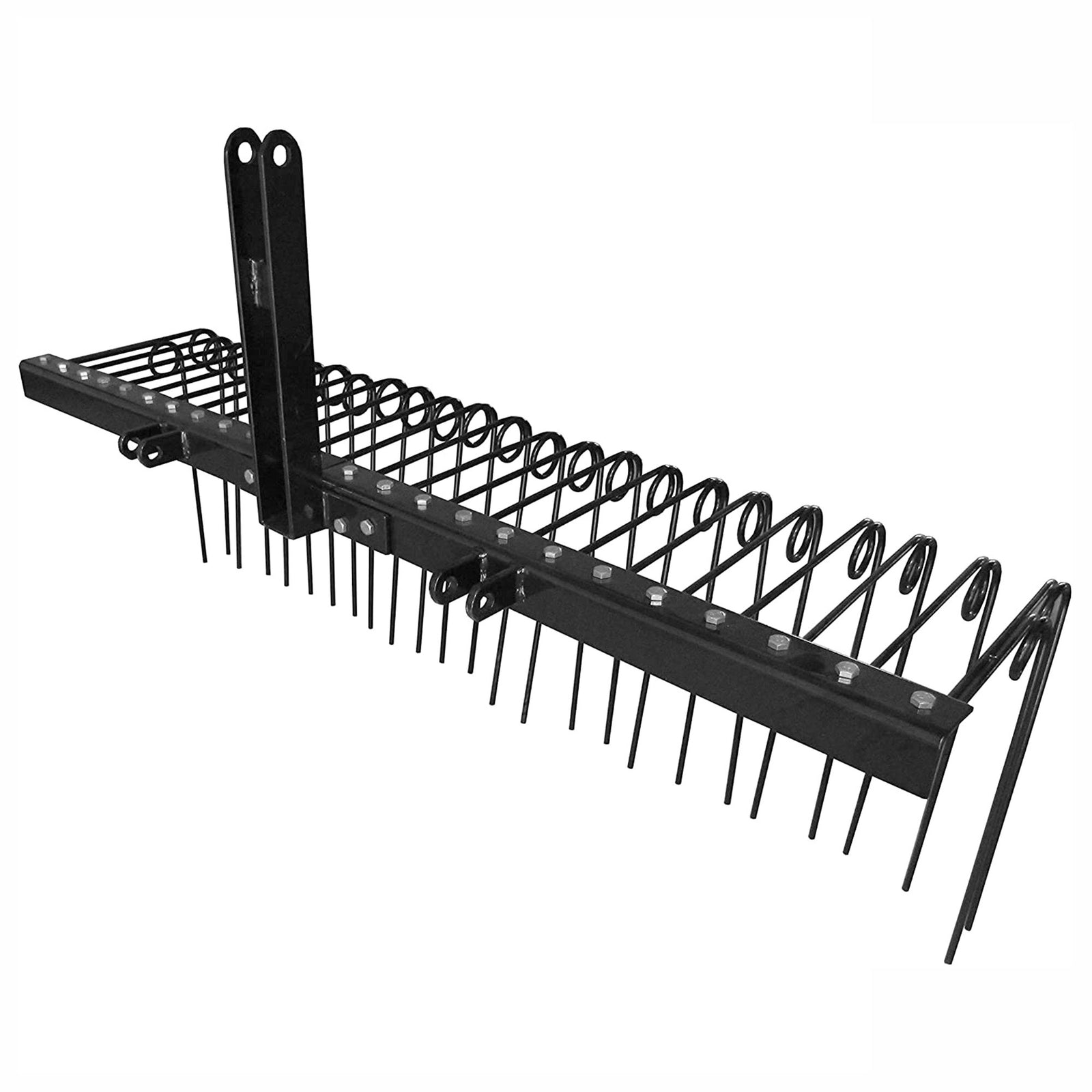 Field Tuff 3 Point 72" Durable Powder Coated Steel Pine Straw Rake, Black (Used) - VMInnovations