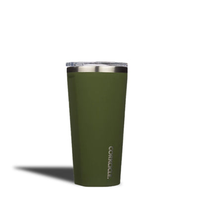 Corkcicle Classic 16 Ounce Stainless Steel Insulated Tumbler w/ Lid, Gloss Olive