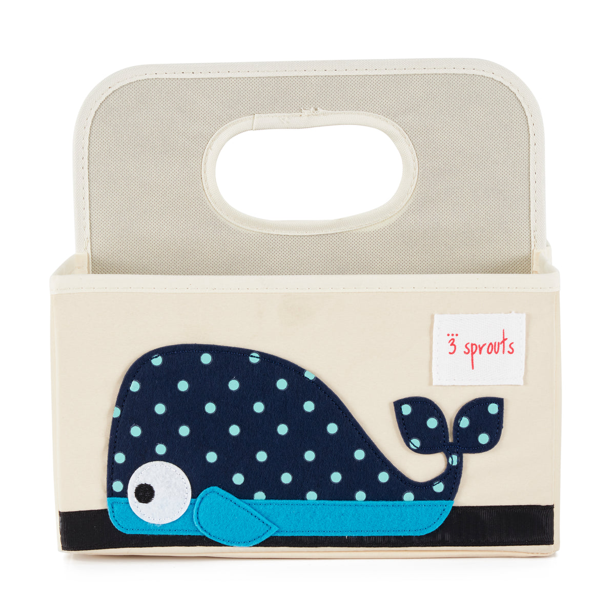 3 Sprouts Diaper Caddy & Convertible Toy Storage Bag/Play Mat, Blue Whale Design