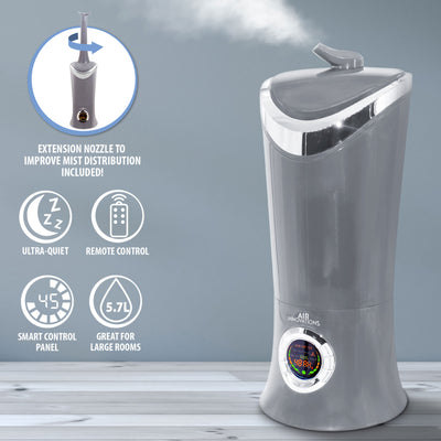 Air Innovations MH-701BA Cool Mist Aromatherapy Humidifier, Platinum (Open Box) - VMInnovations