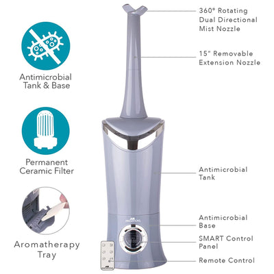 Air Innovations MH-701BA Cool Mist Aromatherapy Humidifier, Platinum (Open Box) - VMInnovations