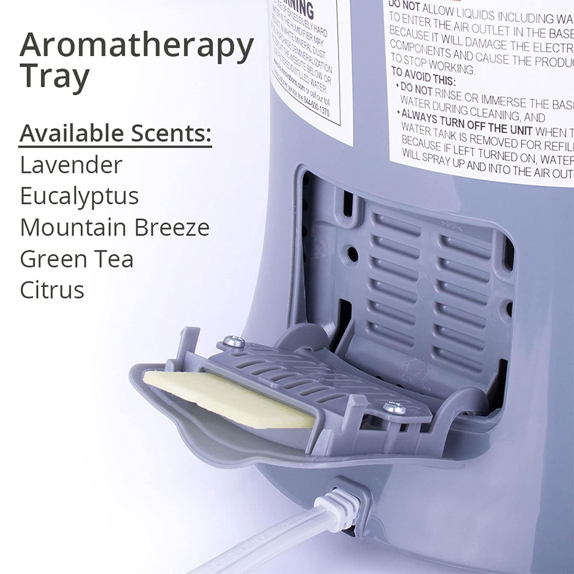Air Innovations MH-701BA Cool Mist Aromatherapy Humidifier, Platinum (Open Box) - VMInnovations