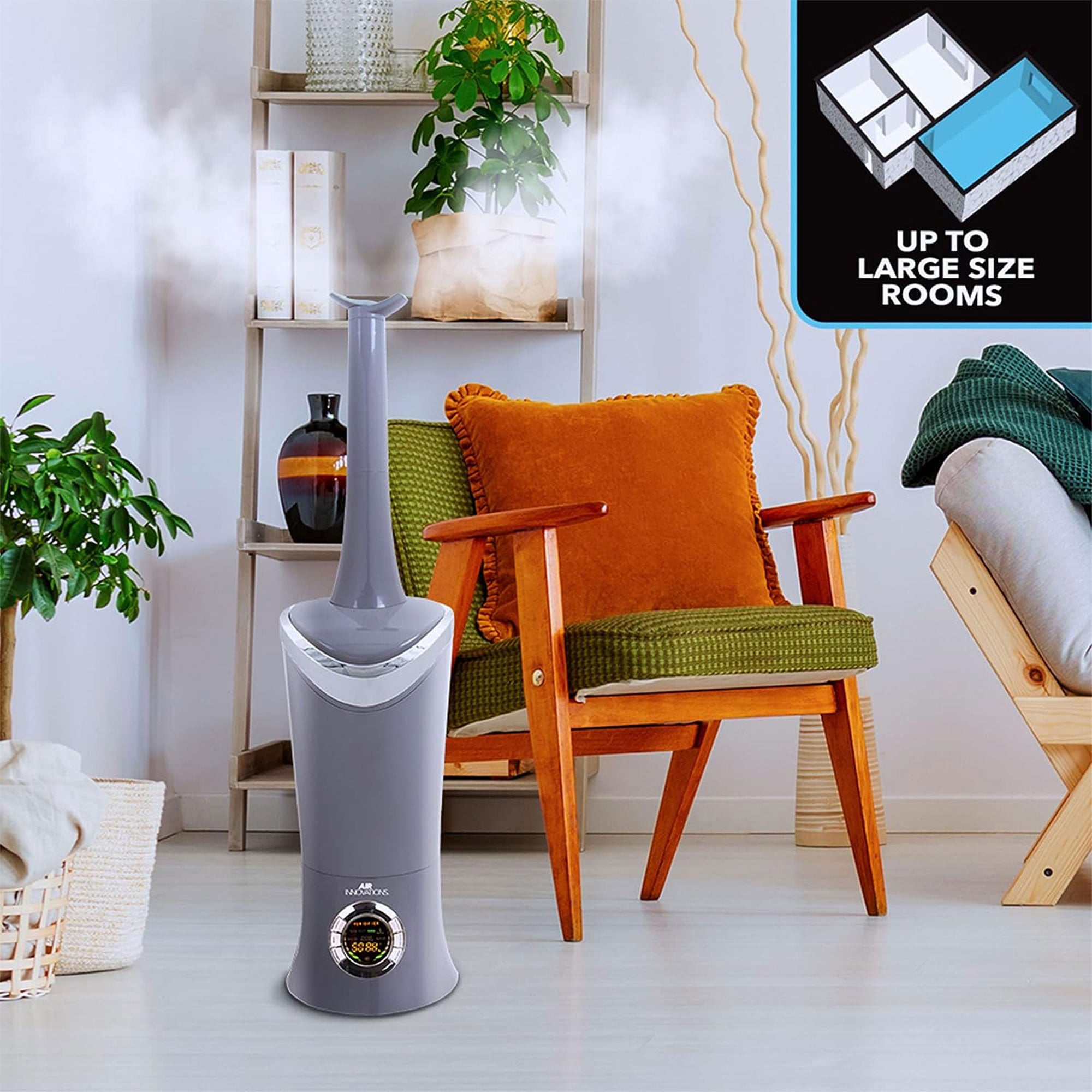 Air Innovations MH-701BA Cool Mist Aromatherapy Humidifier, Platinum (Open Box) - VMInnovations
