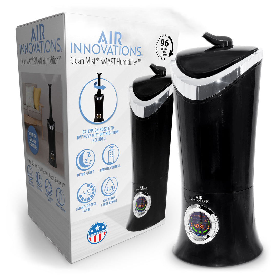 Air Innovations Ultrasonic Cool Mist Aromatherapy Humidifier, Black (Used)