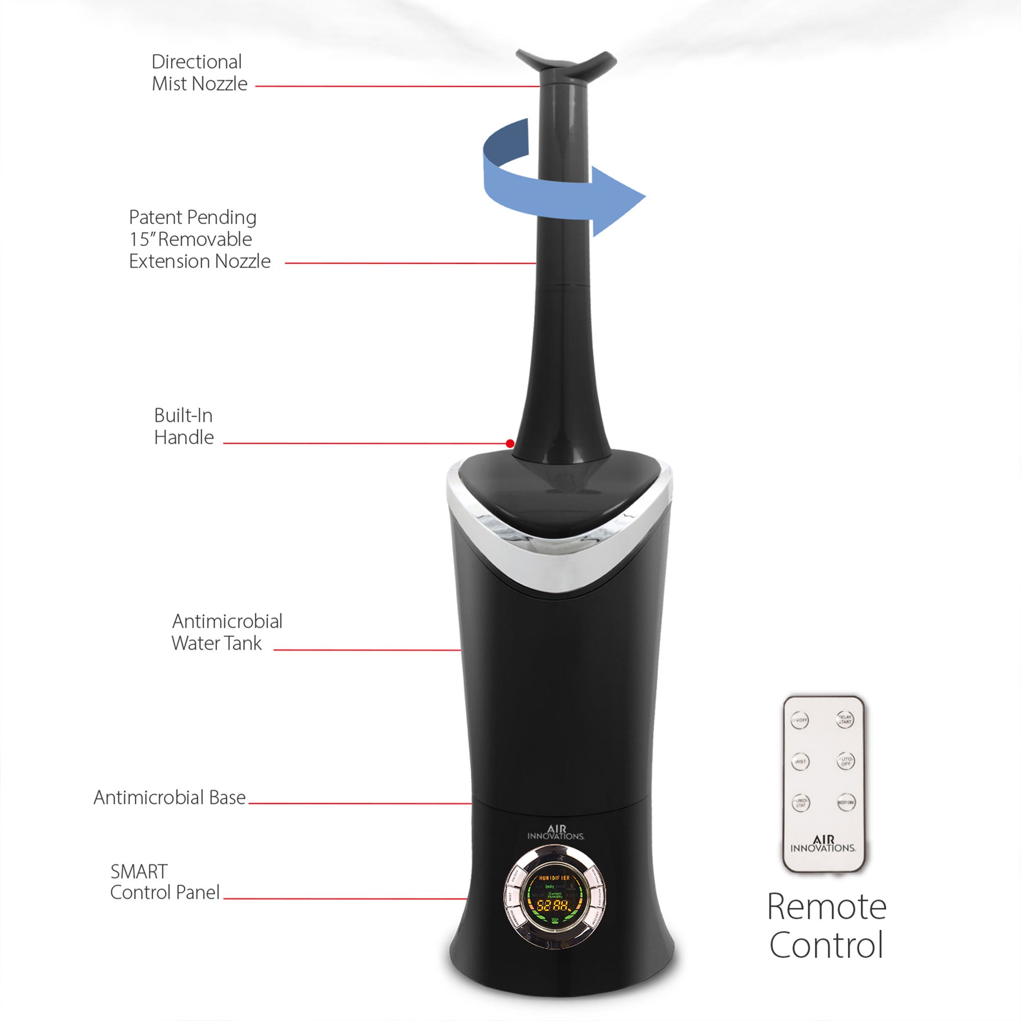 Air Innovations Ultrasonic Cool Mist Aromatherapy Humidifier, Black (For Parts) - VMInnovations