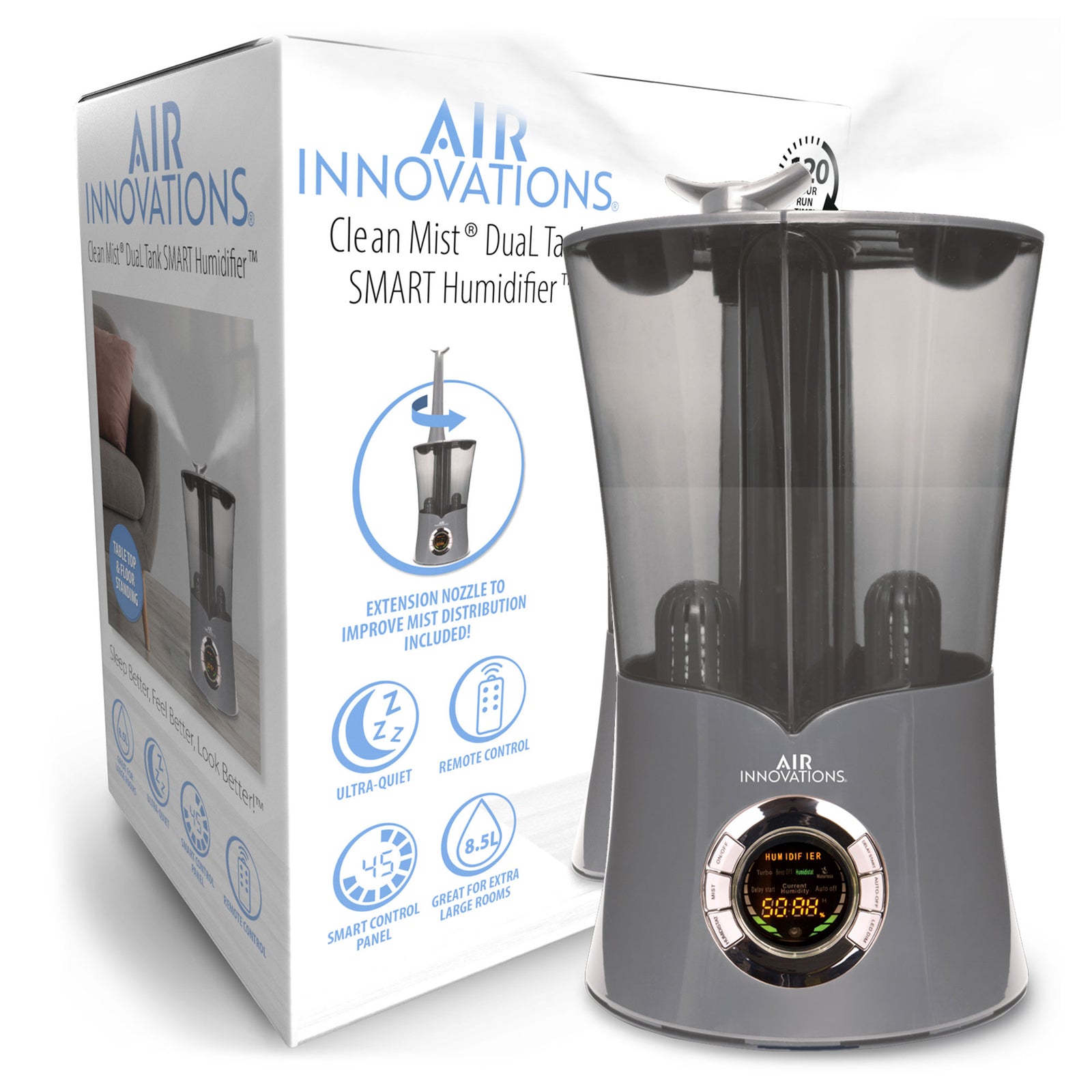 Air Innovations 2.15 Gal. Tank Cool Mist Digital Humidifier, Platinum (Used) - VMInnovations
