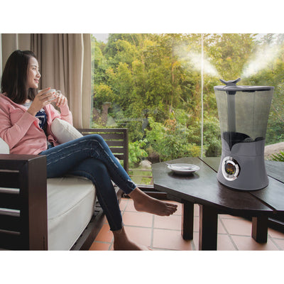 Air Innovations Ultrasonic Cool Mist Aromatherapy Digital Humidifier, Platinum