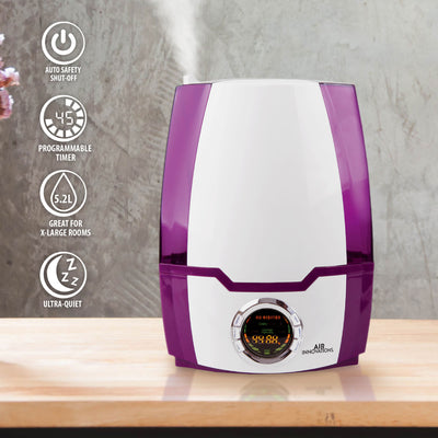 Air Innovations Cool Mist Ultrasonic Humidifier, Purple (Open Box) - VMInnovations
