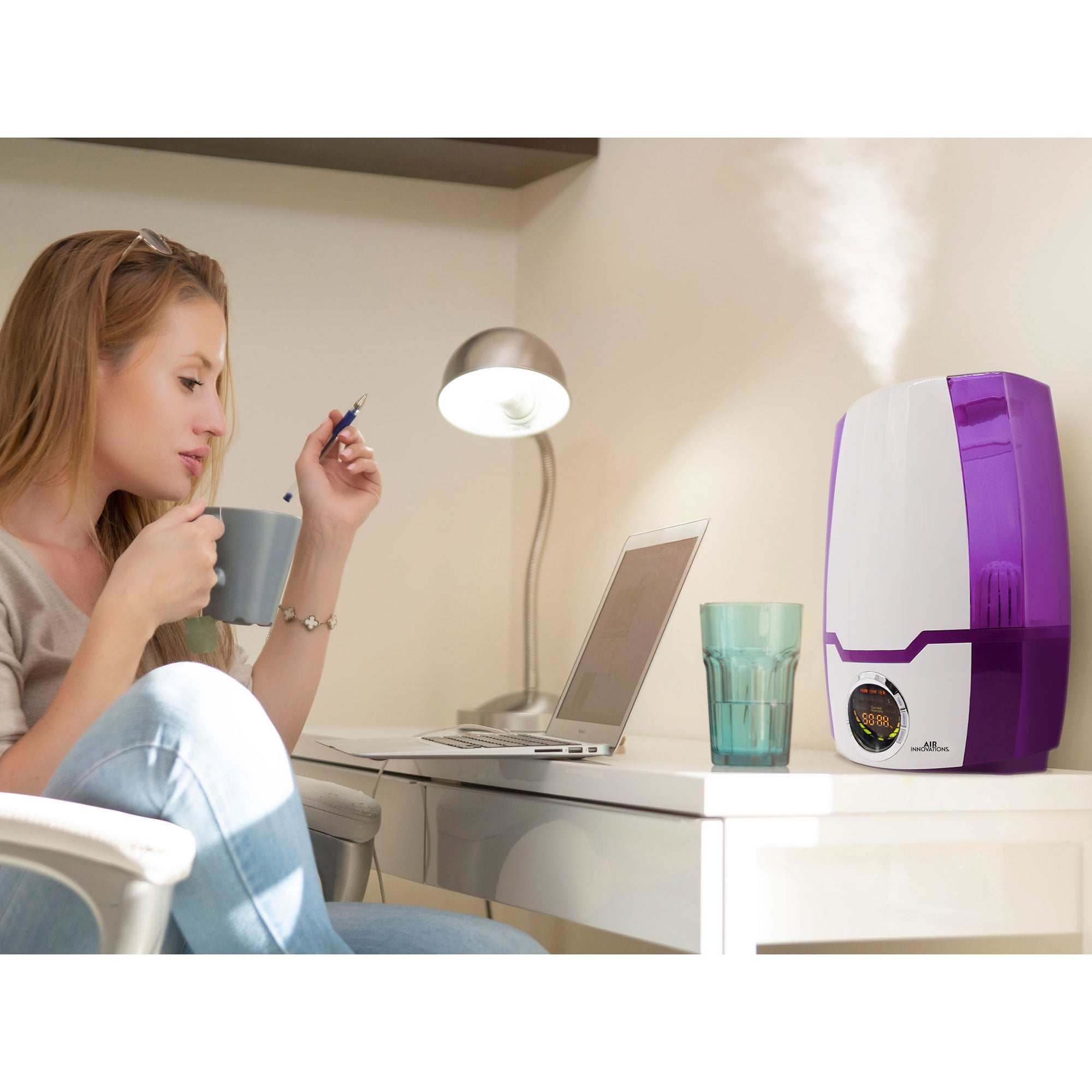 Air Innovations Cool Mist Ultrasonic Humidifier, Purple (Open Box) - VMInnovations