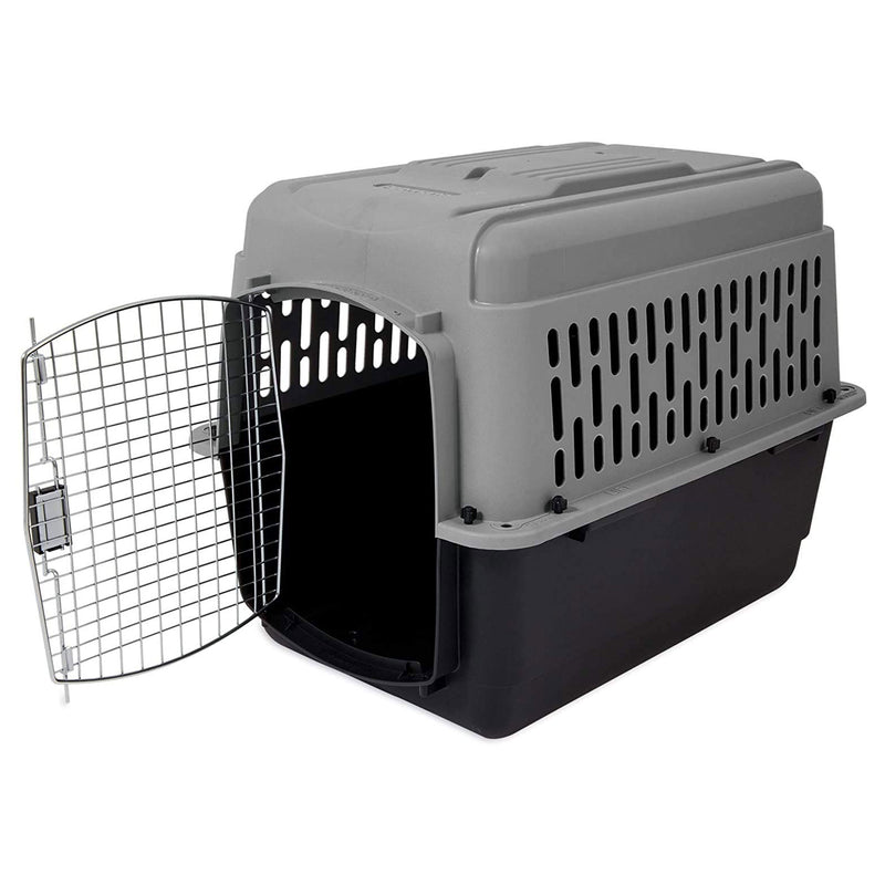 Aspen Pet Porter 32 Inch Travel Crate Carrier Kennel, Black and Gray (Open Box)