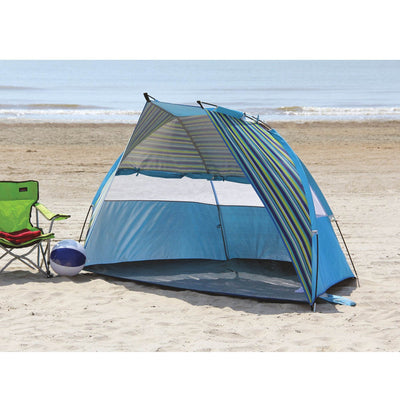 Texsport Calypso Cabana 2 Person Popup Canopy Shade Shelter Beach Tent, Blue